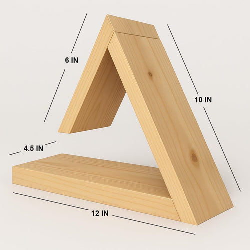 Book Stand with Base Shelf, Triangular Design