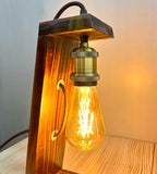 Retro Style Table Wooden Lamp with Nickel Holder