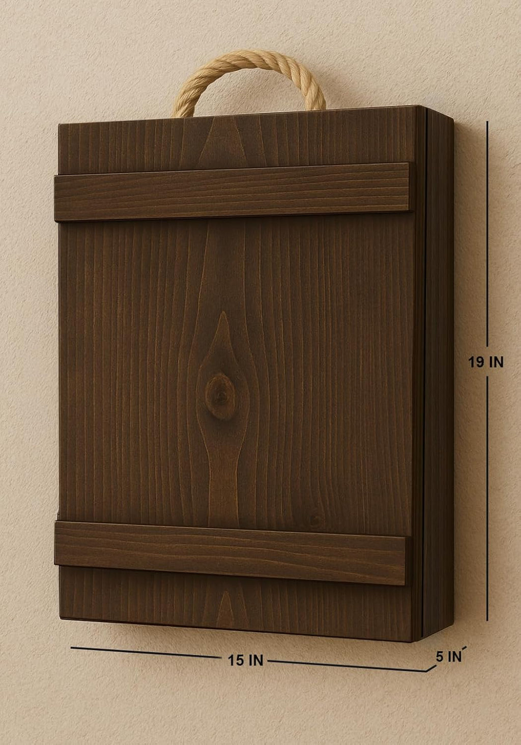 Wall Mounted Liquor Cabinet with Drop Down Table – Rustic Wood Murphy Bar with Glass Storage