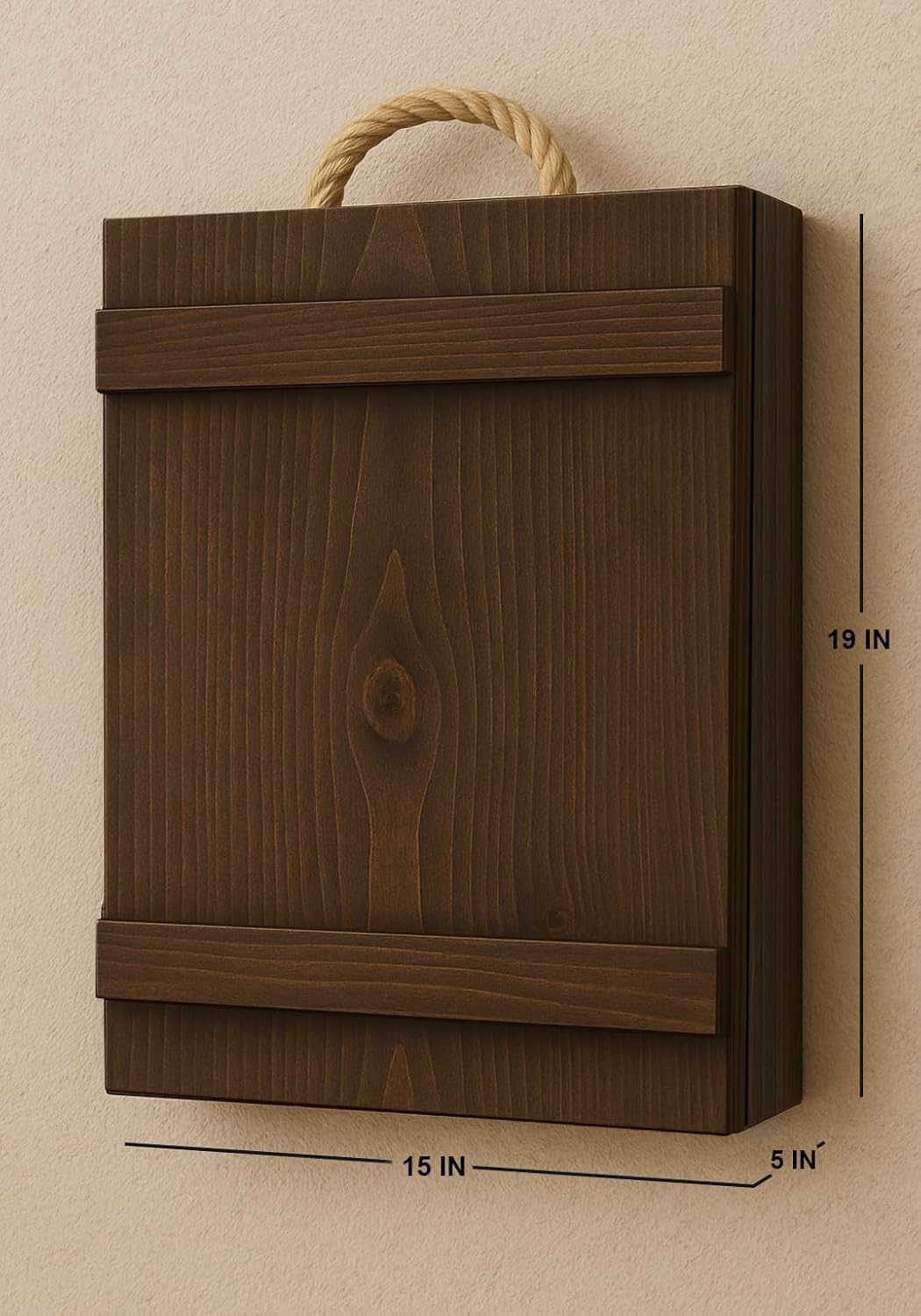 Wall Mounted Liquor Cabinet with Drop Down Table – Rustic Wood Murphy Bar with Glass Storage